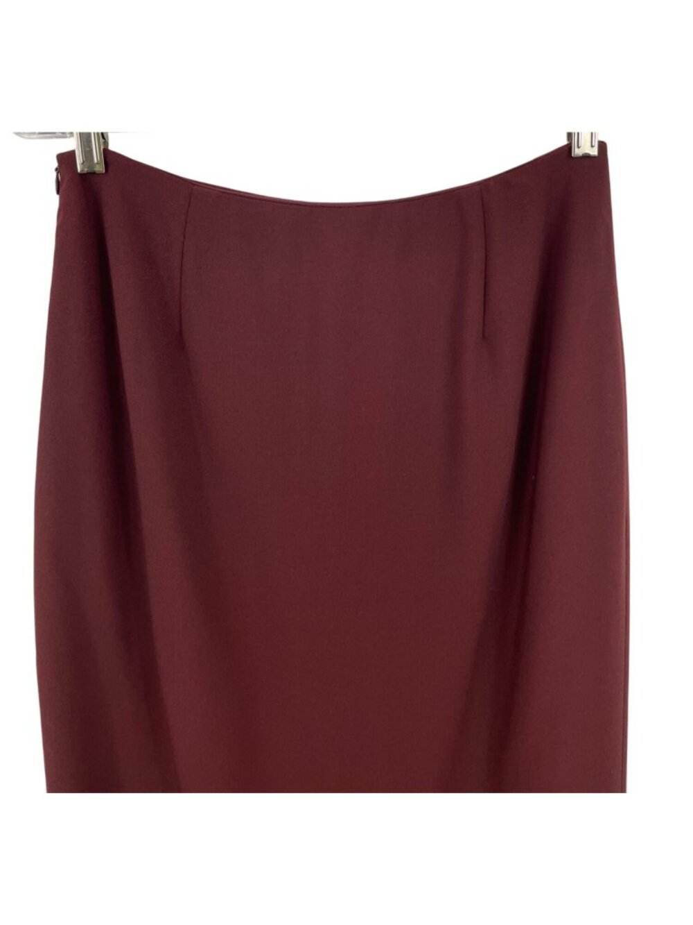 Rena Rowan Burgundy Knee-Length Stretch Pencil Skirt Size 10 Wool Blend - Picture 5 of 7